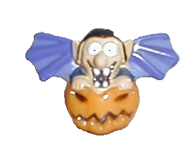 Der kleine Vampir wartet auf seinen Blutkürbis